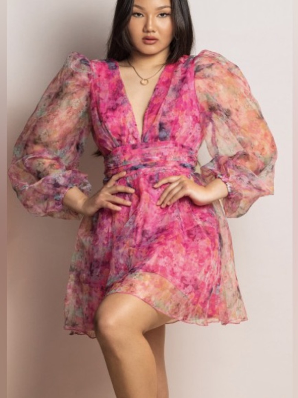 5/$25 NWT Missguided Organza Puff Sleeve Skater Dress Size 4